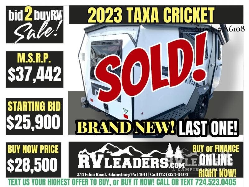 New 2023 Taxa Cricket Overland Edition available in Adamsburg, Pennsylvania