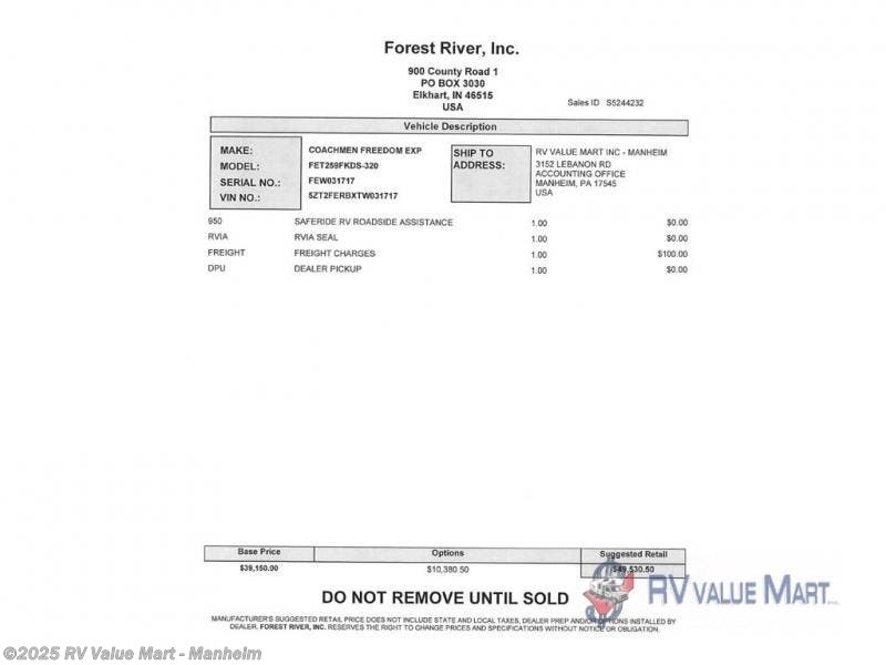 New 2026 Coachmen Freedom Express Ultra Lite 259FKDS available in Manheim, Pennsylvania