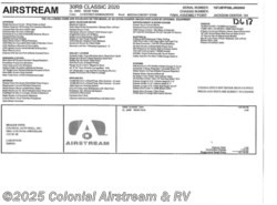 New 2020 Airstream Classic 30RBT Twin available in Millstone Township, New Jersey