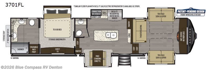 Used 2020 Keystone Alpine 3701FL available in Denton, Texas