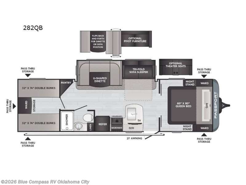 Used 2021  Keystone Passport SL 282QB by Keystone from Blue Compass RV Oklahoma City in Norman, OK