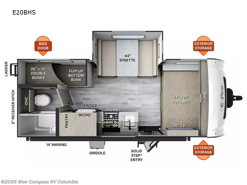Used 2023 Forest River Flagstaff E-Pro E20BHS available in Lexington, South Carolina