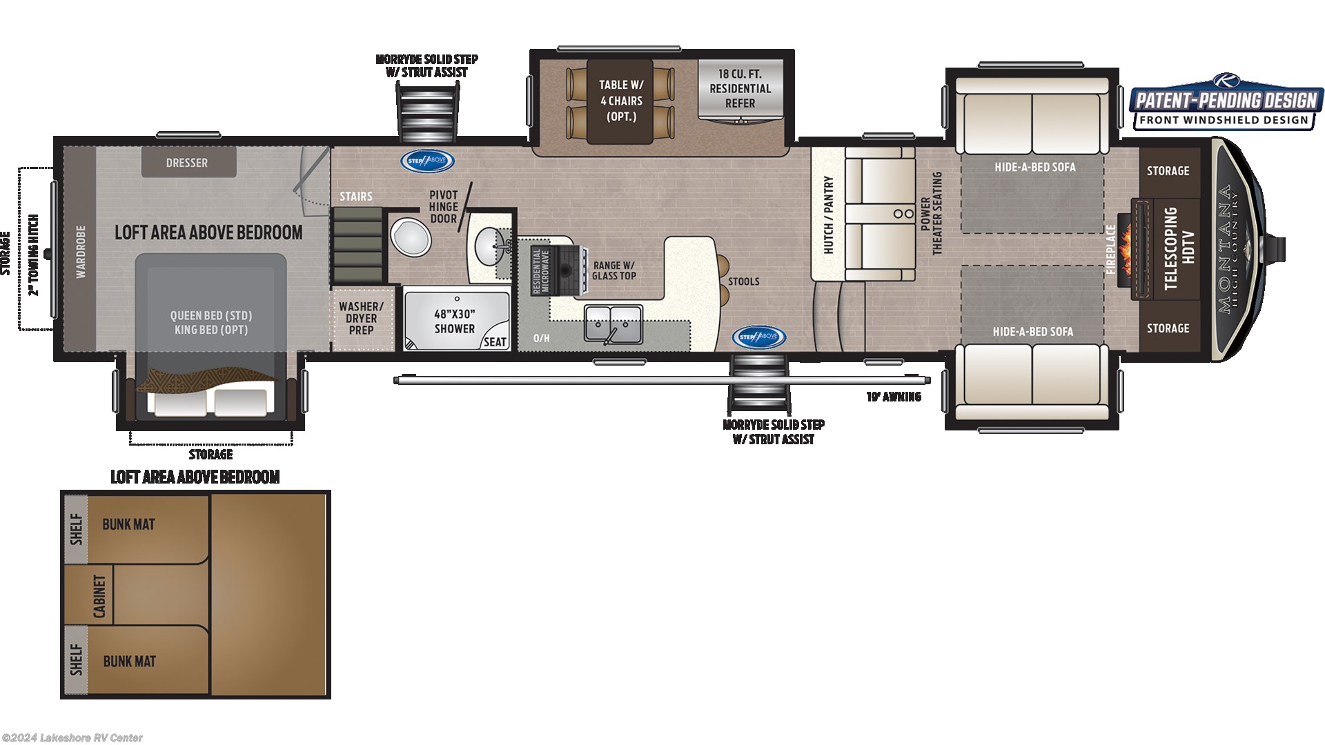 2020 Montana 377fl Front Living Room Fifth Wheel With Loft 5th Wheel Floor Plans With Front Living Room
