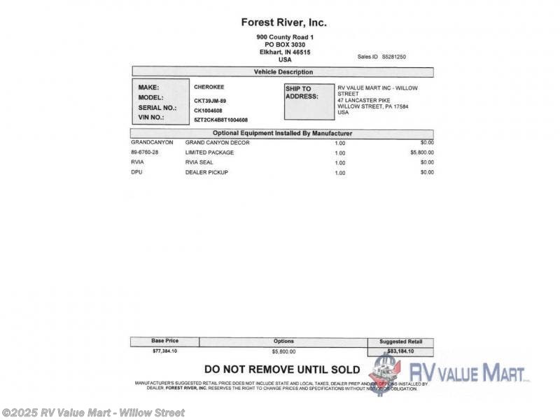 New 2026 Forest River Cherokee Timberwolf 39JM available in Willow Street, Pennsylvania