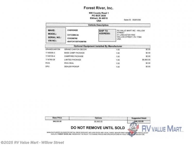 New 2026 Forest River Cherokee Grey Wolf 23MS available in Willow Street, Pennsylvania