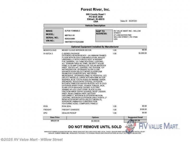 New 2026 Forest River No Boundaries NB18.1 available in Willow Street, Pennsylvania