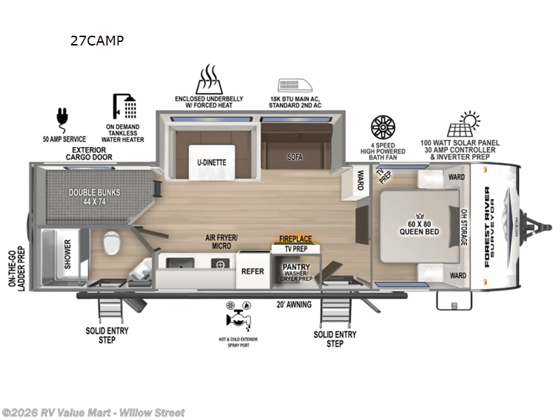 New 2026 Forest River Surveyor Camp Series 27CAMP available in Willow Street, Pennsylvania
