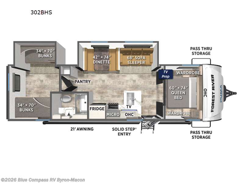New 2026 Forest River Puma Tracks 302BHS available in Byron, Georgia