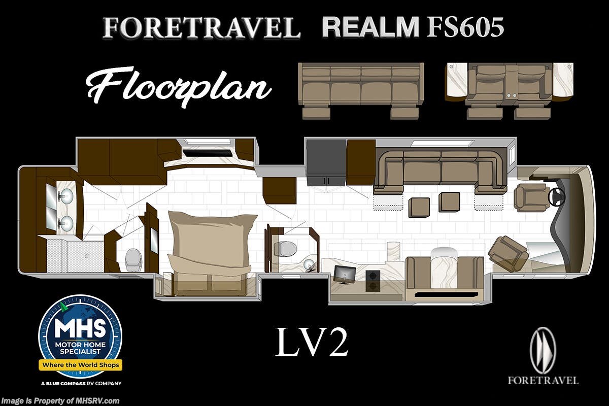 New 2027 Foretravel Realm FS605 Luxury Villa 2 (LV2) available in Alvarado, Texas