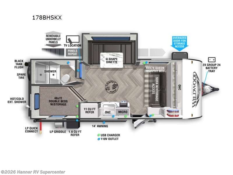 Used 2022 Forest River Wildwood FSX 178BHSKX available in Baird, Texas