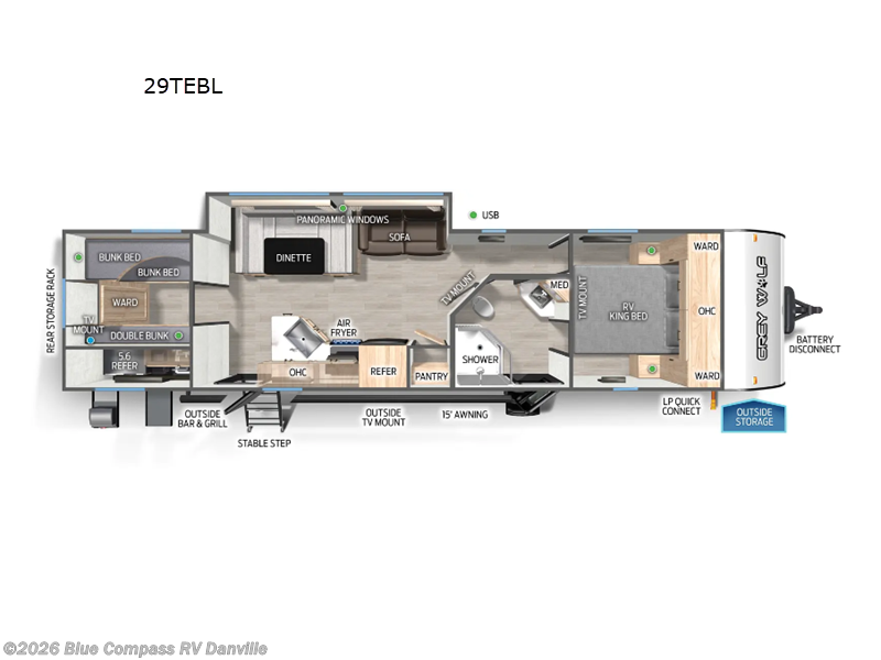 Used 2025 Forest River Cherokee Grey Wolf Black Label 29TEBL available in Ringgold, Virginia