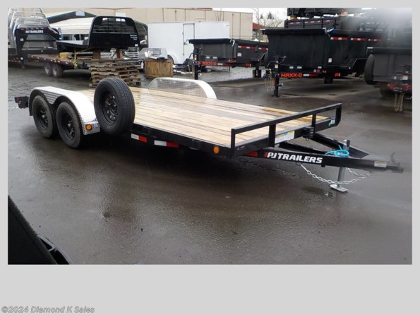 2024 PJ Trailers Carhauler C4 7' X 18' 7K Flatbed available in Halsey, OR