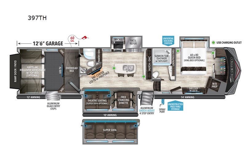 Used 2020  Grand Design Momentum 397TH by Grand Design from Blue Compass RV Springfield in Strafford, MO