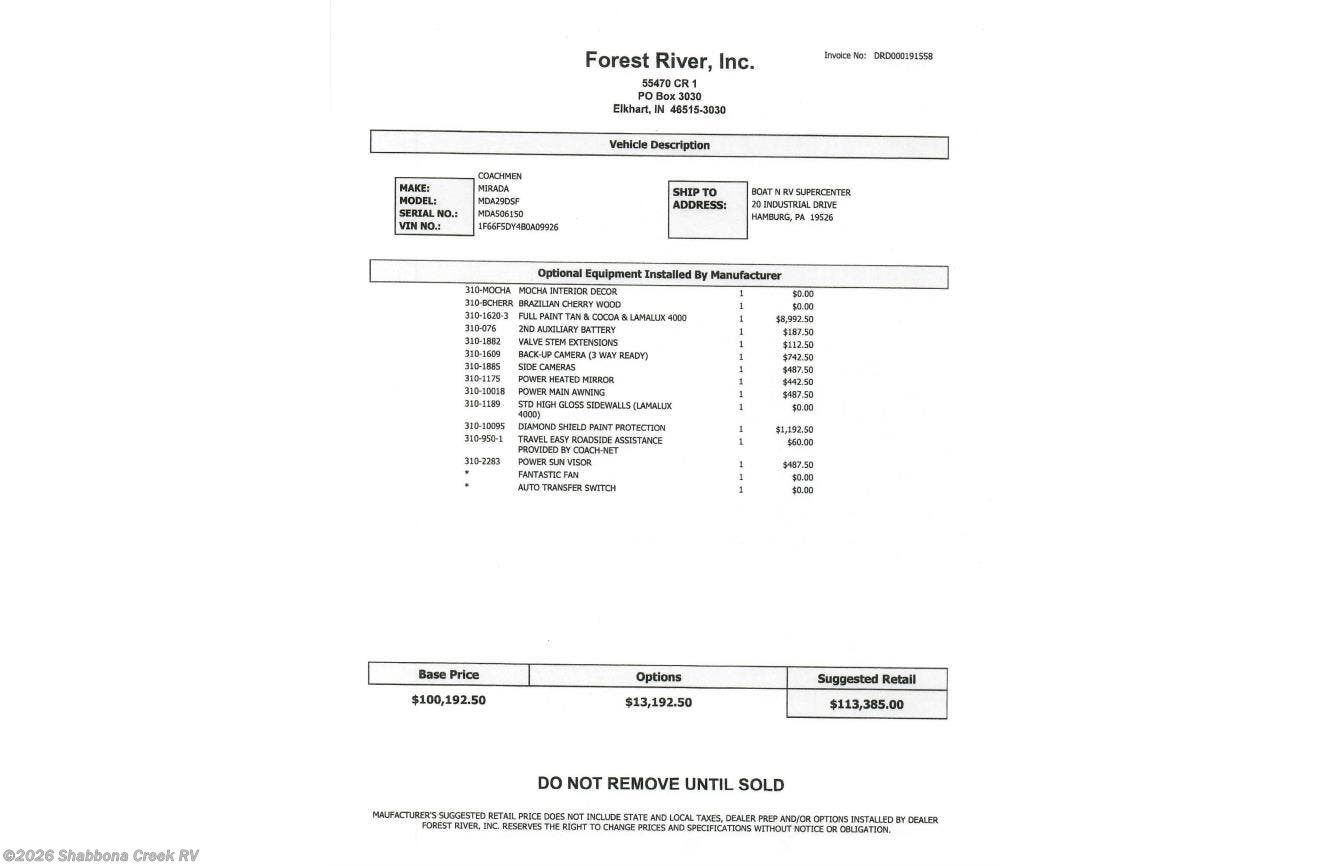 Used 2012 Coachmen Mirada 29DS * available in Atkinson, Illinois