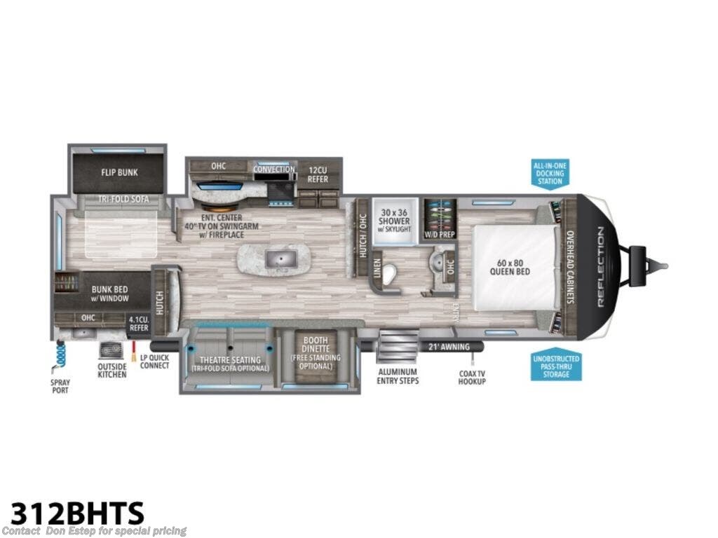 Used 2020 Grand Design Reflection 312BHTS available in Southaven, Mississippi