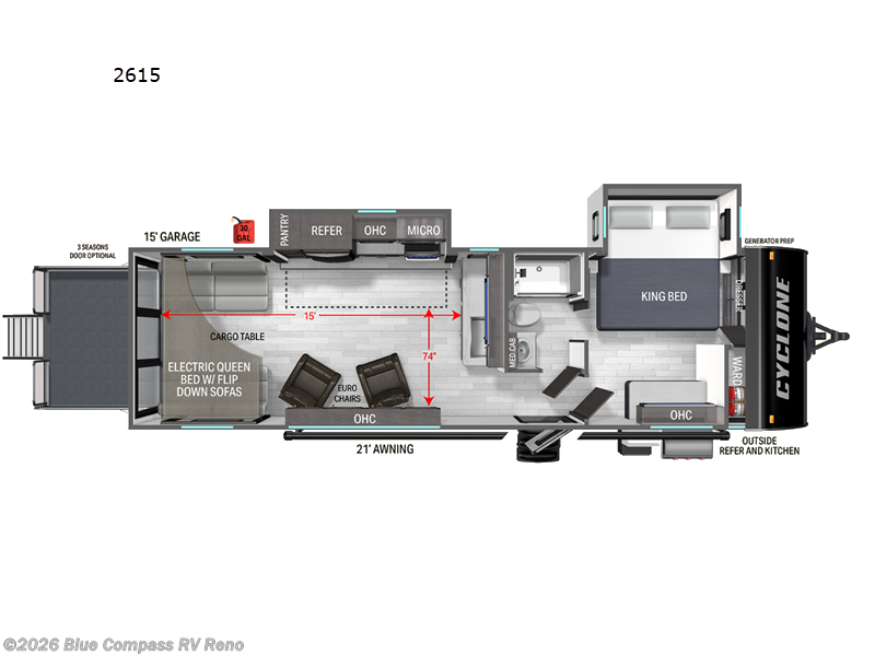 New 2027 Heartland Cyclone 2615 available in Reno, Nevada