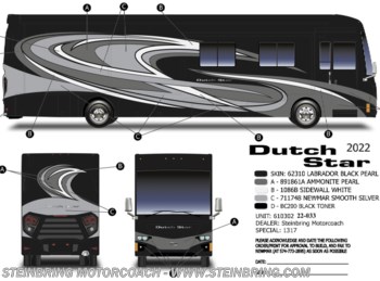 New 2022 Newmar Dutch Star 4369 DIESEL PUSHER WITH FULL WALL SLIDE AND 2 POWE available in Garfield, Minnesota