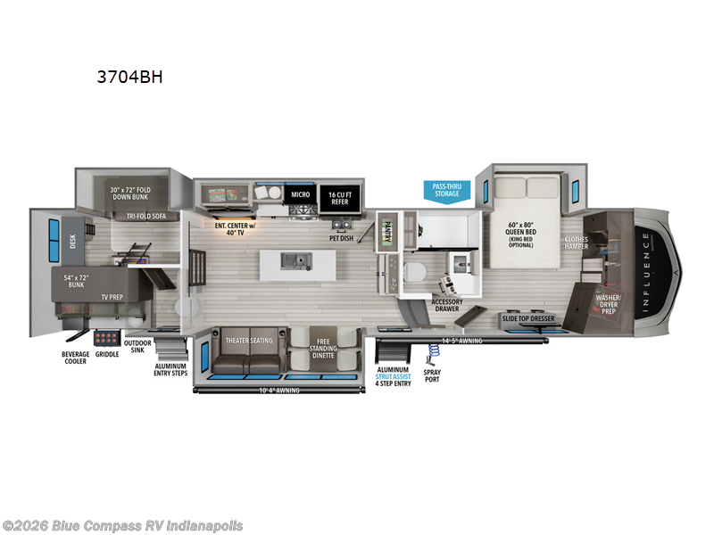 New 2026 Grand Design Influence 3704BH available in Indianapolis, Indiana
