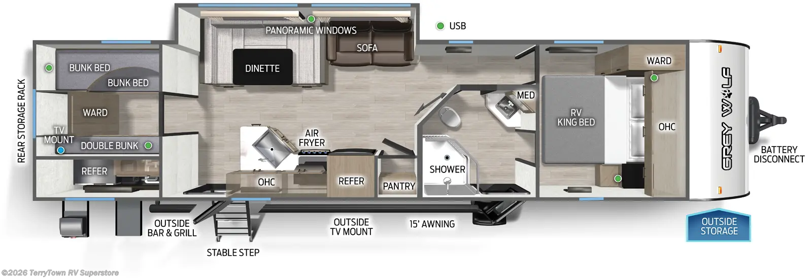 New 2026 Forest River Cherokee Grey Wolf 29TE available in Grand Rapids, Michigan