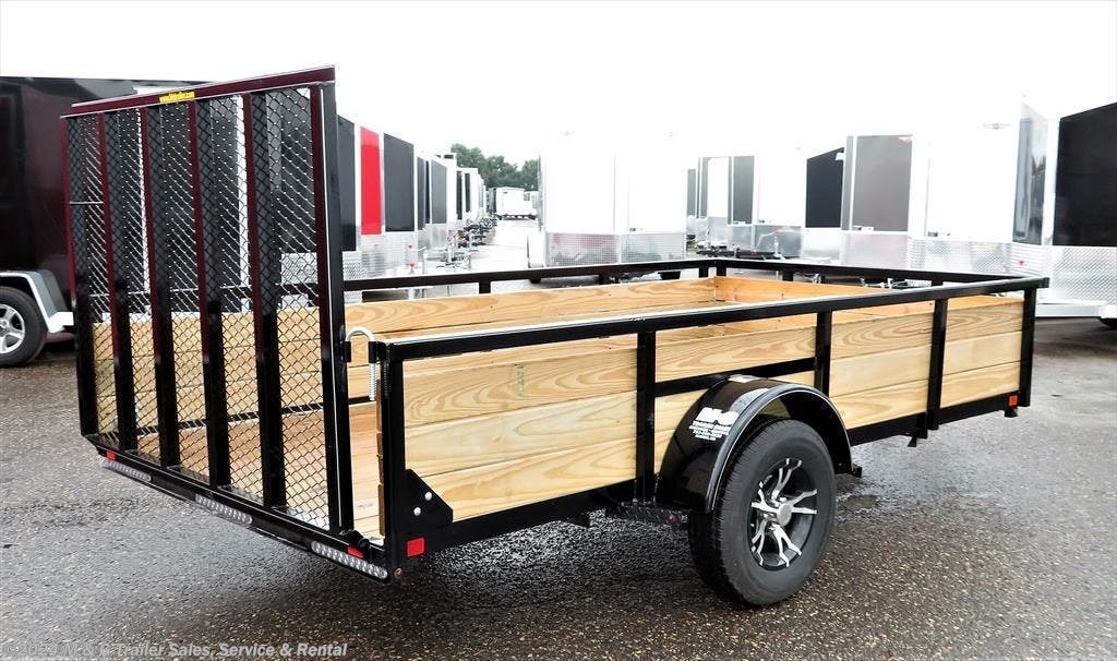 Utility Trailer - 2019 H&H 8.5x12 Wood Side Utility - Black | TrailersUSA