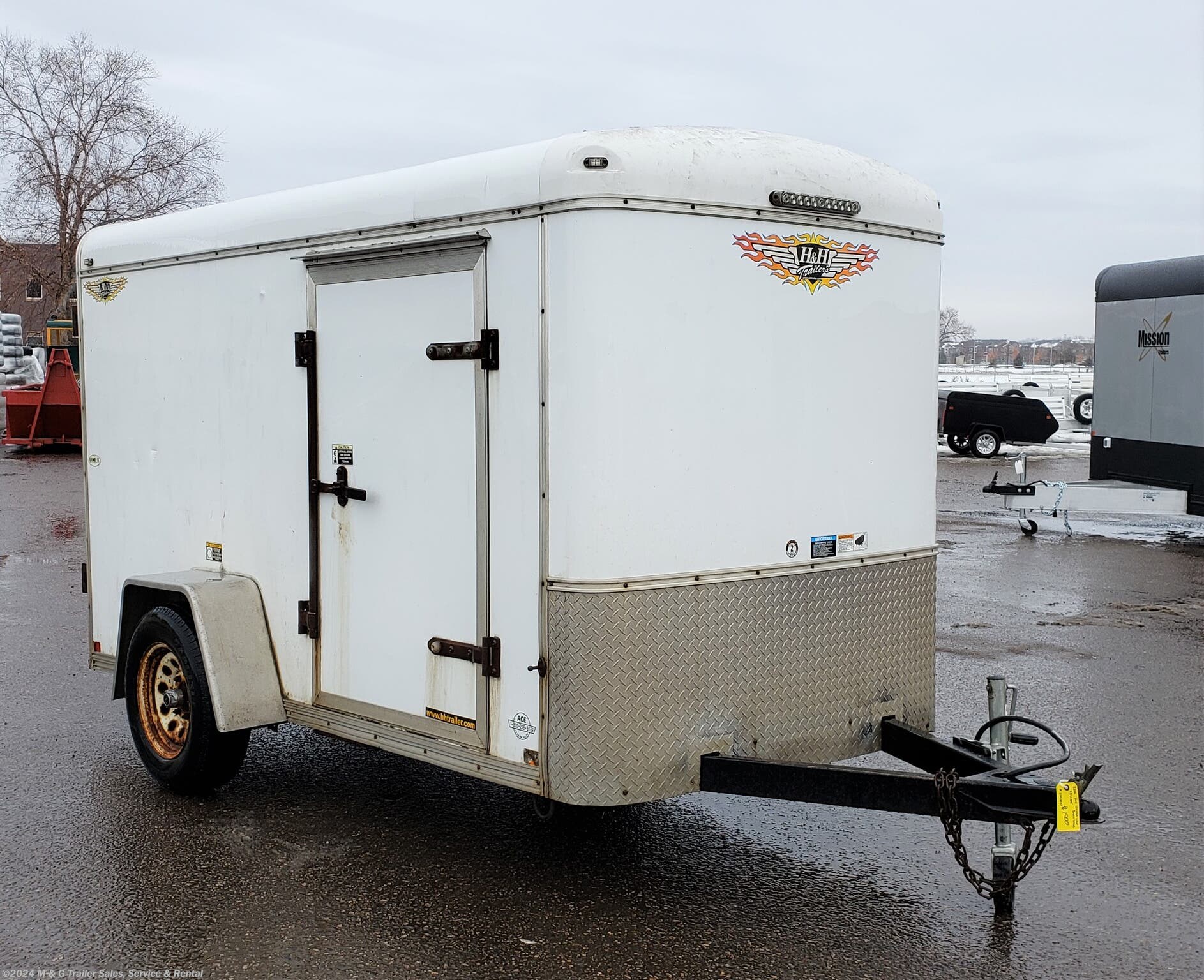 Cargo Trailer 2005 H&H USED 5X10 Enclosed with Barn Doors White