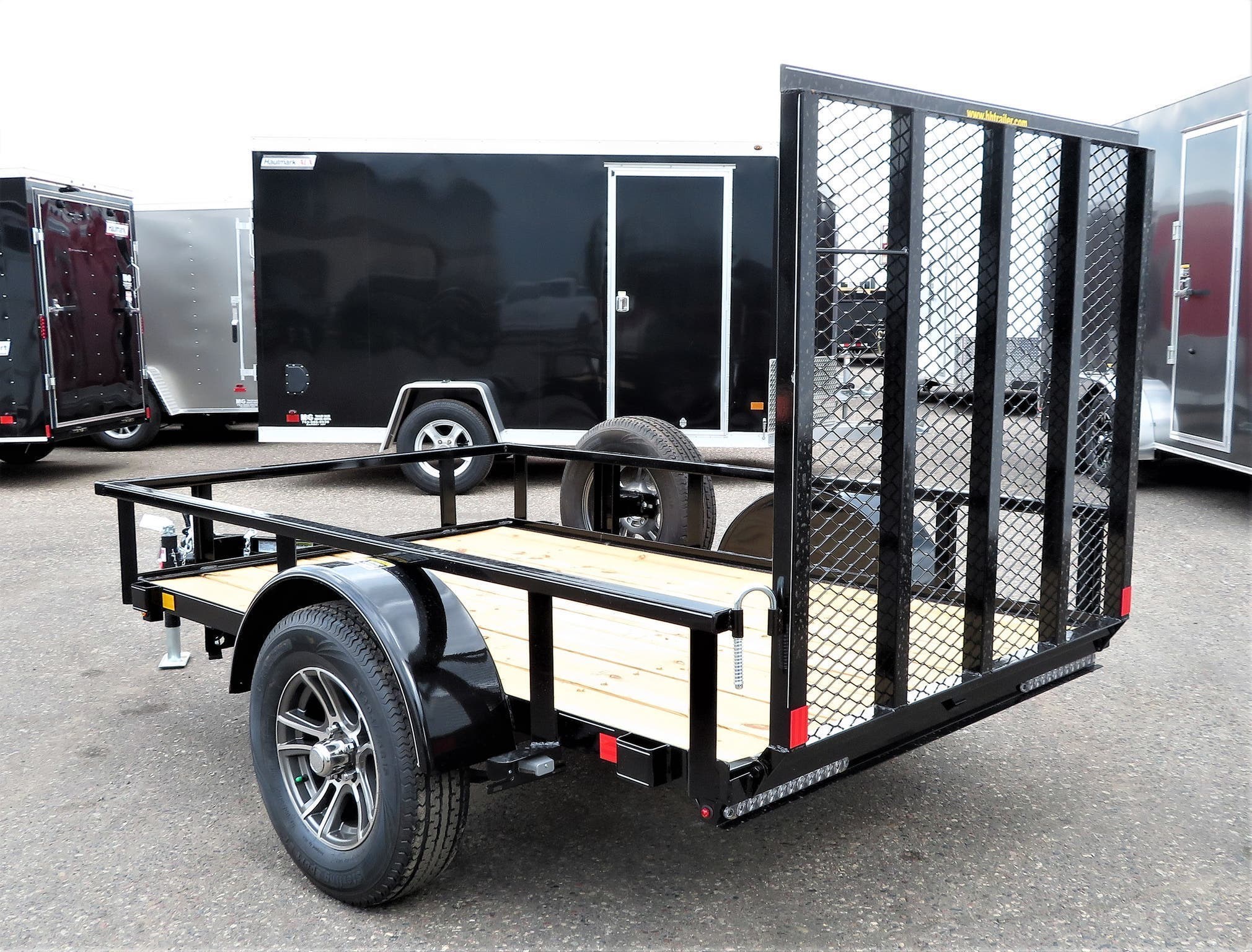 Utility Trailer 2020 H&H 60x8 Rail Side Utility Black TrailersUSA