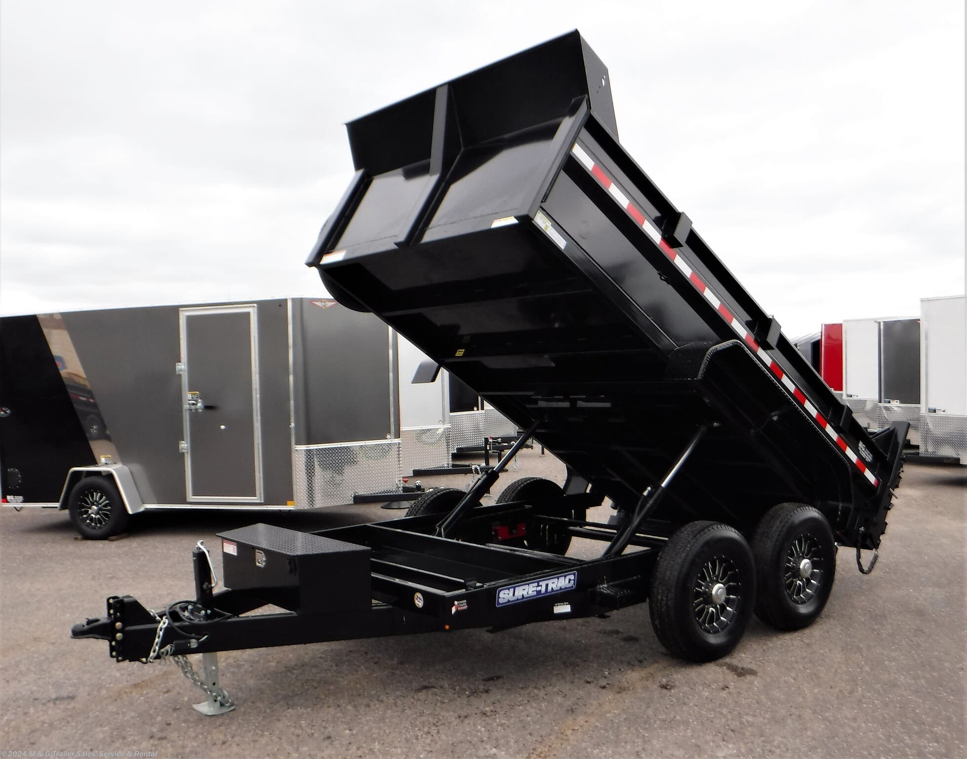 Utility Trailer - 2020 Sure-Trac 14' Dump 14k Trailer - Black | TrailersUSA