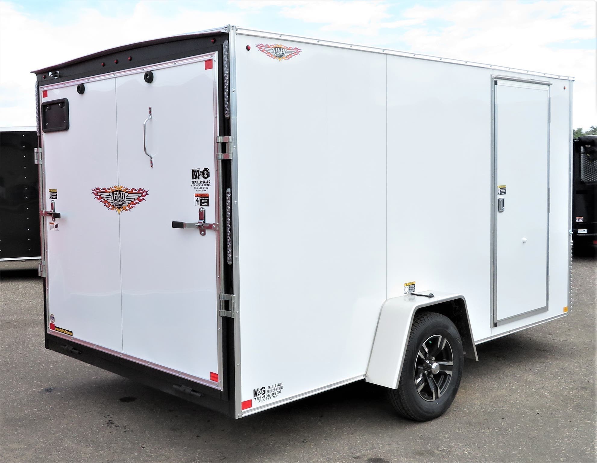 Cargo Trailer 2021 H&H 7x12 Enclosed 6'6" Int Cargo White TrailersUSA
