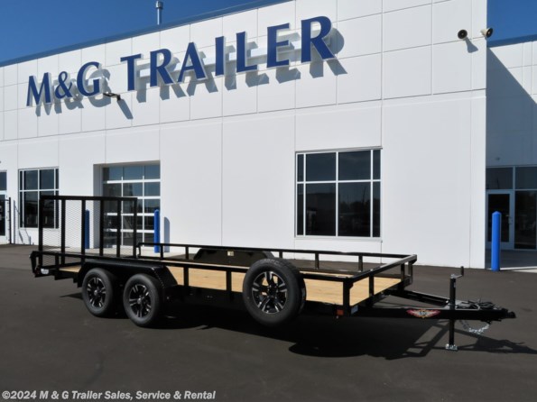2022 H&H 82x18TA Rail Side Utility Trailer - Black available in Ramsey, MN