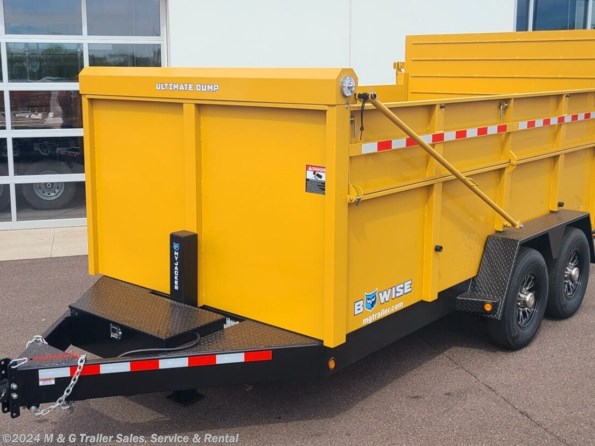 2023 BWISE 7X14 Ultimate Dump Trailer - 15.4K - YELLOW available in Ramsey, MN