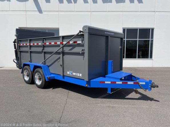 2023 BWISE 7X14 Ultimate Dump Trailer - 17.6K - GRAY & BLUE available in Ramsey, MN