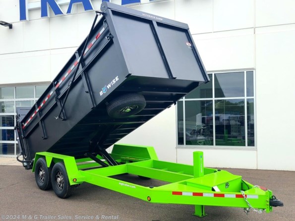 2023 BWISE 7X16 Ultimate Dump Trailer - 15.4K - BLACK / LIME available in Ramsey, MN