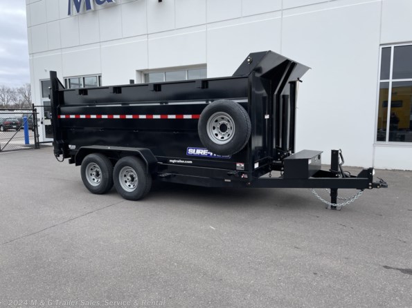 2023 Sure-Trac 14' High Side Telescopic Dump 14k Trailer - Black available in Ramsey, MN