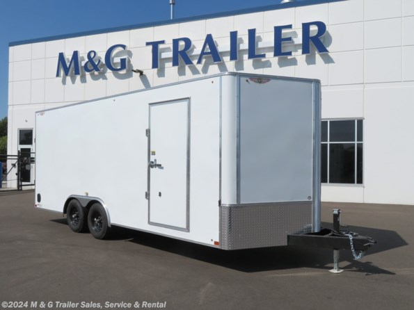 2023 H&H 8.5x20TA Enclosed 7' Int Car Hauler - White available in Ramsey, MN