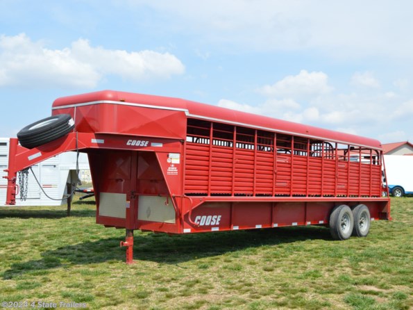 2020 Coose 6'8x24'x6'6 Metal Top Rubber Floor Stock Trailer available in Fairland, OK