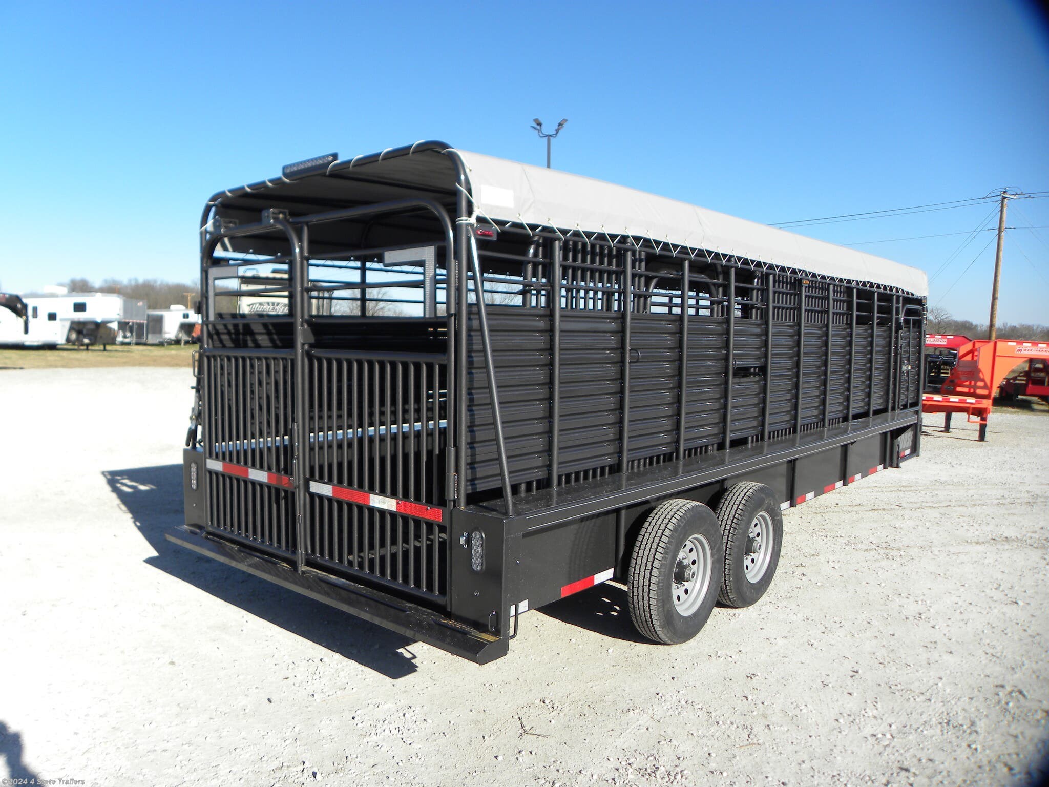 Livestock Trailer - 2019 Coose 6'8x24'x6'6 Ranch Hand Tarp Top Rubber ...