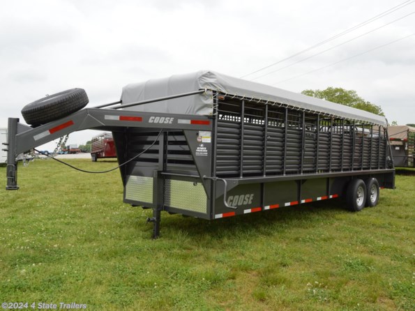 2022 Coose 6'8x24'x6'6 Ranch Hand Tarp Top Rubber Floor available in Fairland, OK