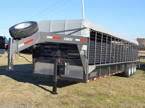 2023 Coose 7'x32'x6'6 24K Rubber Floor Stock Trailer available in Fairland, OK