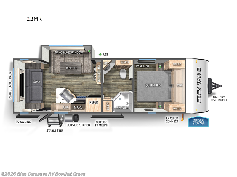 Used 2023 Forest River Cherokee Grey Wolf 23MK available in Bowling Green, Kentucky