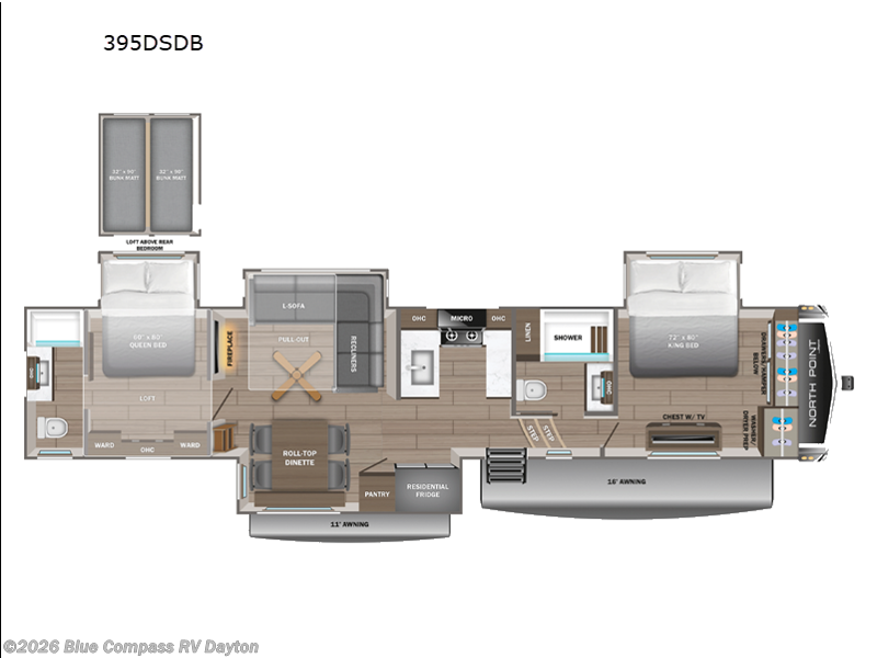New 2027 Jayco North Point 395DSDB available in New Carlisle, Ohio