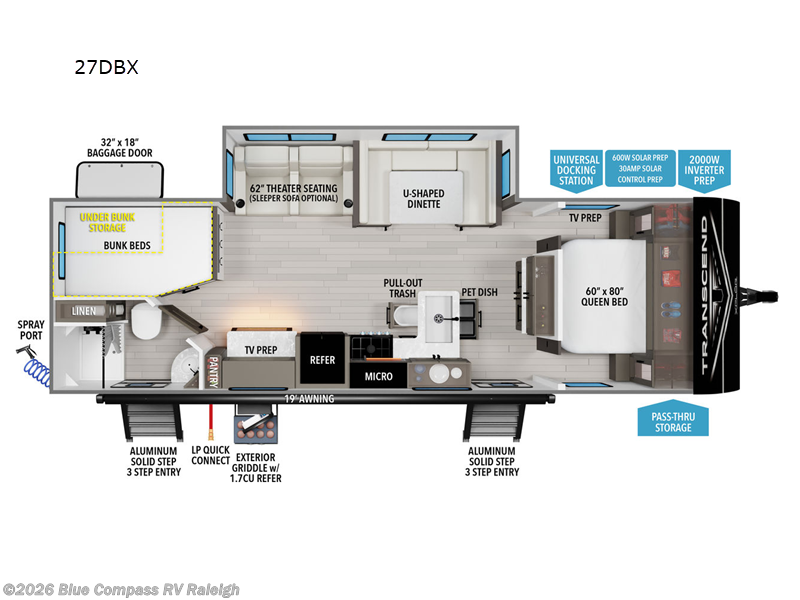 New 2026 Grand Design Transcend Xplor 27DBX available in Raleigh, North Carolina