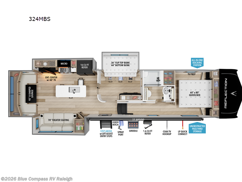 New 2027 Grand Design Reflection 324MBS available in Raleigh, North Carolina