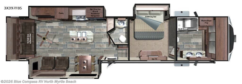 Used 2017  Highland Ridge Open Range 3X 379FBS by Highland Ridge from Blue Compass RV North Myrtle Beach in Longs, SC