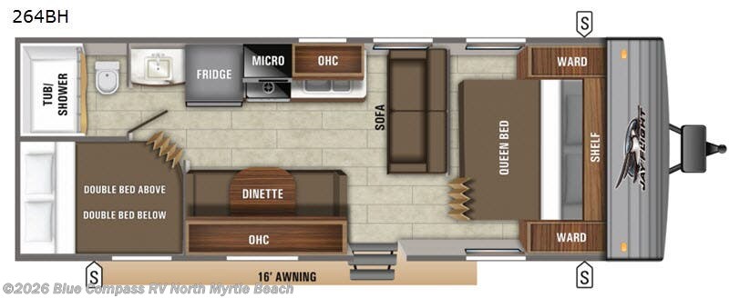 Used 2020  Jayco Jay Flight SLX 8 264BH by Jayco from Blue Compass RV North Myrtle Beach in Longs, SC