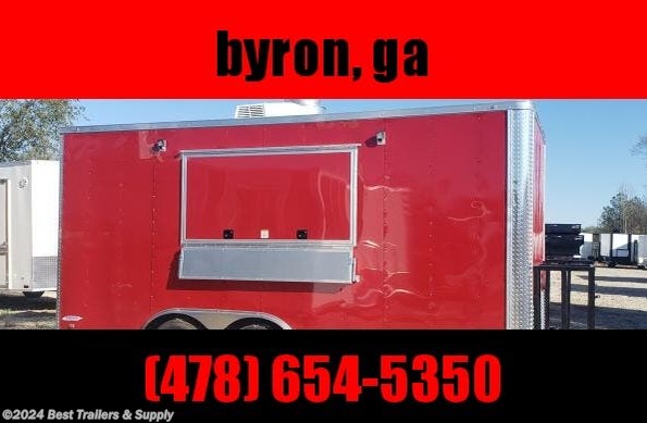 2022 Freedom Trailers 8.5x16 Red concession trailer w hood available in Byron, GA