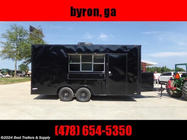 2022 Freedom Trailers 8.5x18 Blackout Concession w hood propaneSink Pkg available in Byron, GA
