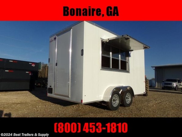 2022 Rock Solid Cargo 7x14 x7 white concession trailer available in Byron, GA