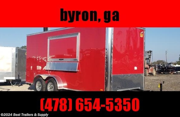 2022 Covered Wagon 7X16 red concession trailer available in Byron, GA