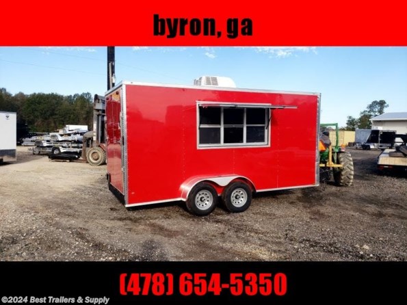 2022 Diamond Cargo 7X16 red concession trailer available in Byron, GA