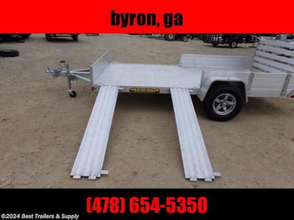 2023 Aluma 8112 BT SR side load aluminum trailer atv utv motor cyc available in Byron, GA